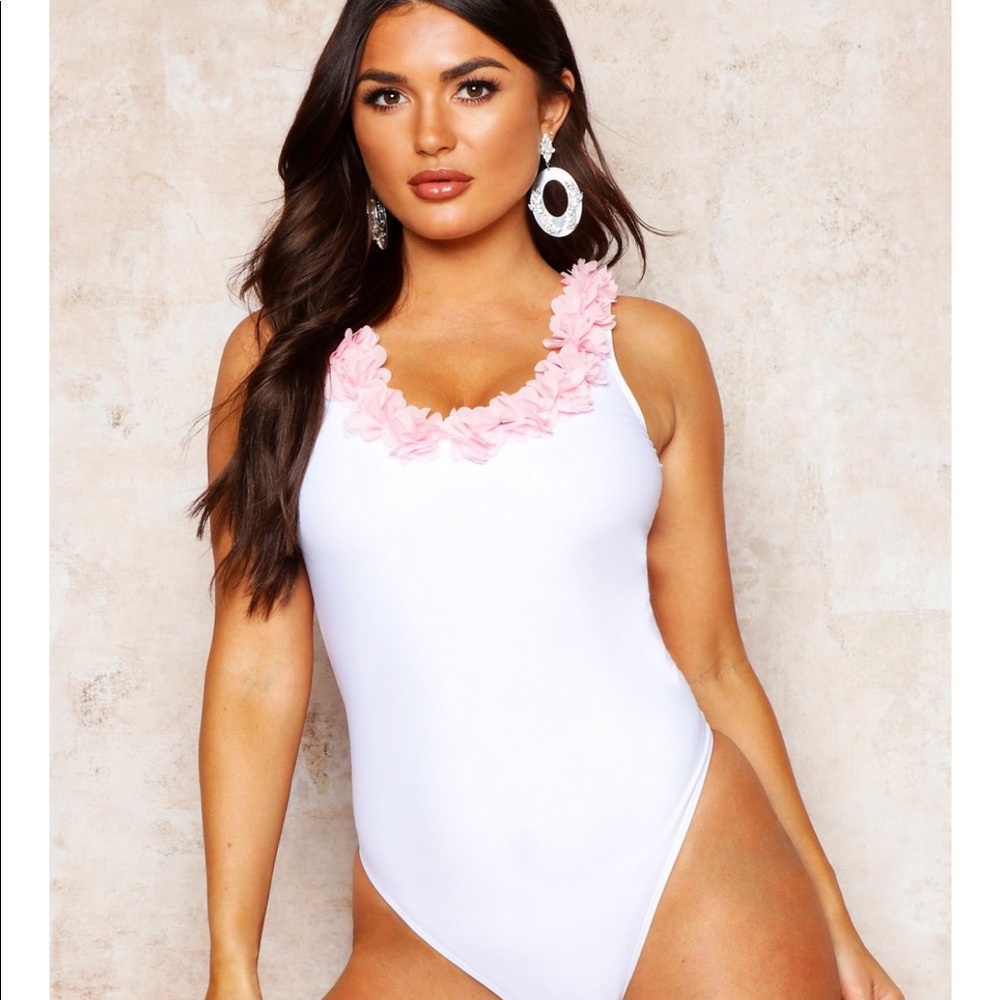 Brand new white Boohoo one piece swimsuit